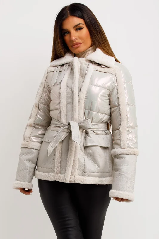 Faux Fur Trim Faux Suede Jacket In Ivory Denim Jacket Leather Jacket Suede Jacket