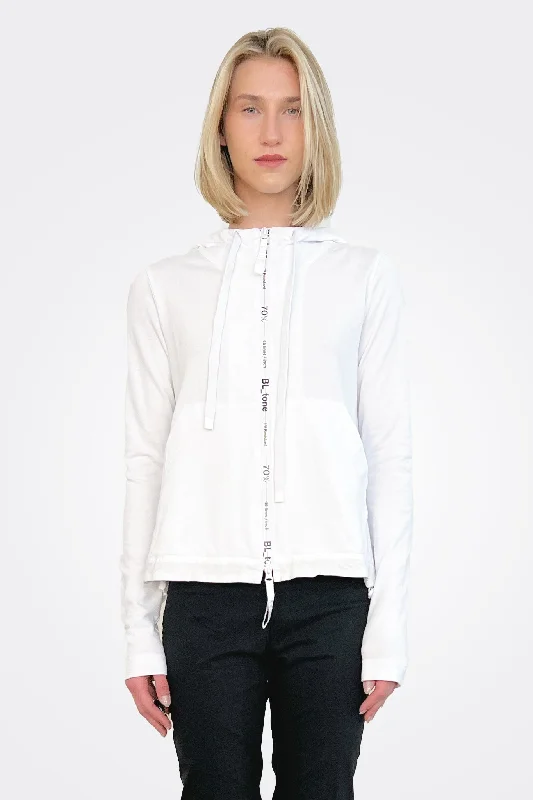 Graphic Zip Hooded Jacket - White Lace Jacket Ribbed Jacket Sequined Jacket