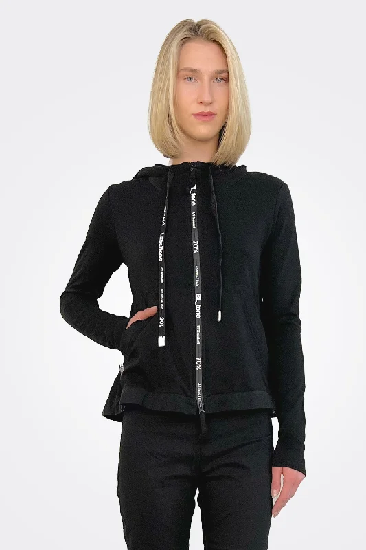 Graphic Zip Hooded Jacket - Black Striped Jacket Polka Dot Jacket Floral Jacket