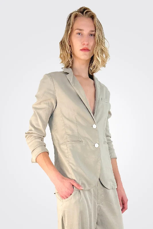 Helena Jacket - Beige Welt Pockets Slit Pockets Flap Pockets
