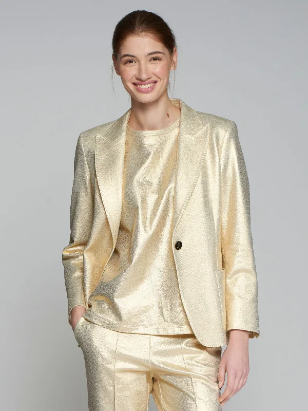 Hillary Metallic Stretch Jacket - Gold Print Jacket Jacquard Jacket Embroidered Jacket Hillary Metallic Stretch Jacket - Gold Print Jacket Jacquard Jacket Embroidered Jacket