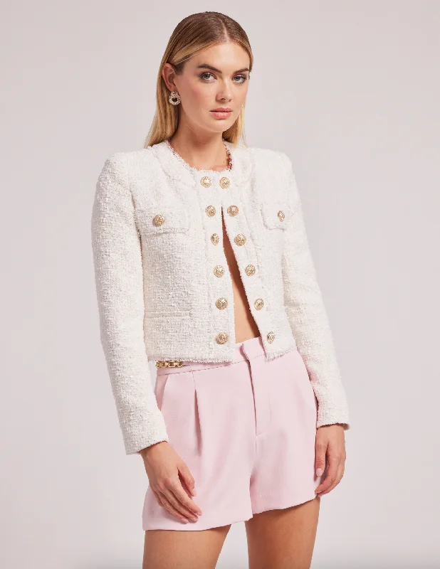 Karson Tweed Jacket - White Fleece Jacket Down Jacket Parka