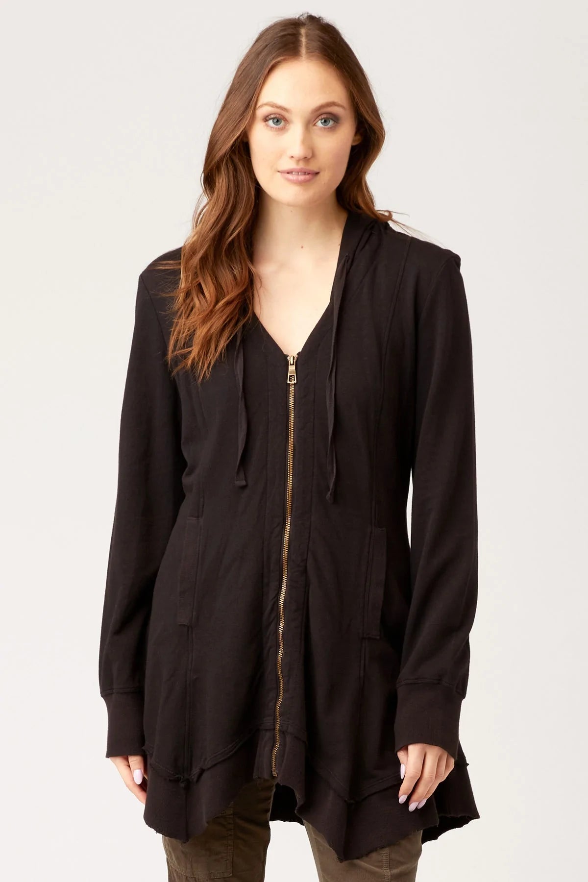 Merchantile Fleece Jacket - Black Boat Neck Shawl Collar Notched Collar