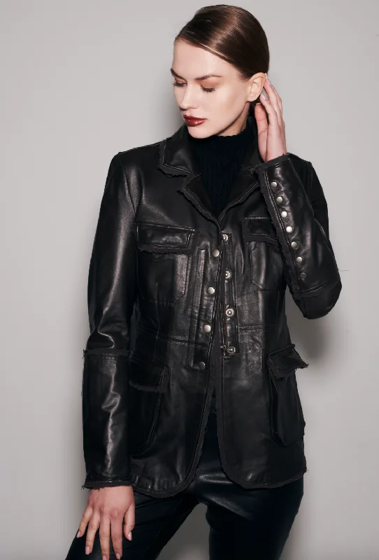 Meryl Leather Jacket - Sable Mesh Jacket Canvas Jacket Denim Jacket
