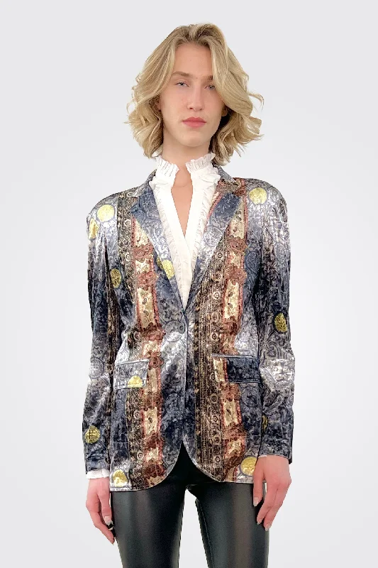 Ranat Jacket - Multi Denim Fabric Leather Fabric Suede Fabric