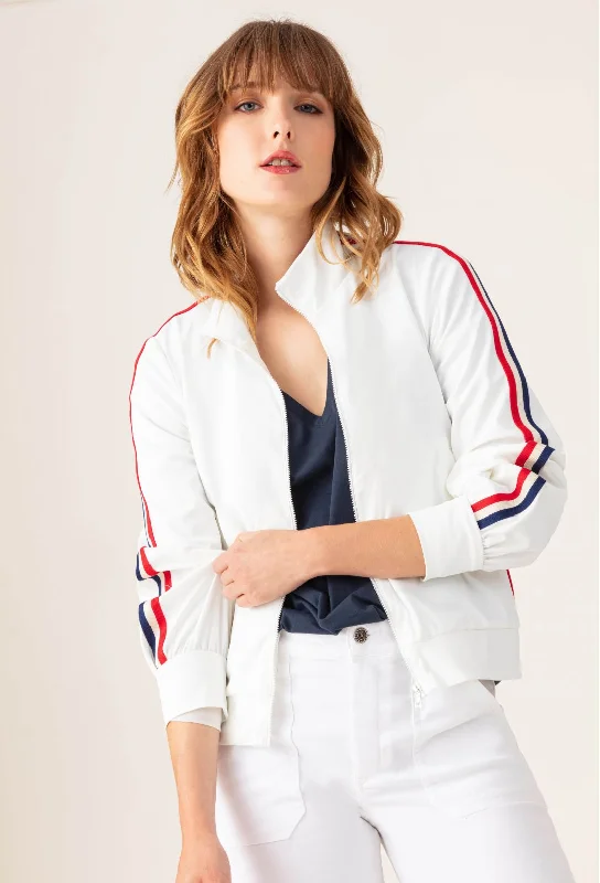 Serena Tech Jersey Jacket - Blanc Wool Jacket Cashmere Jacket Tweed Jacket