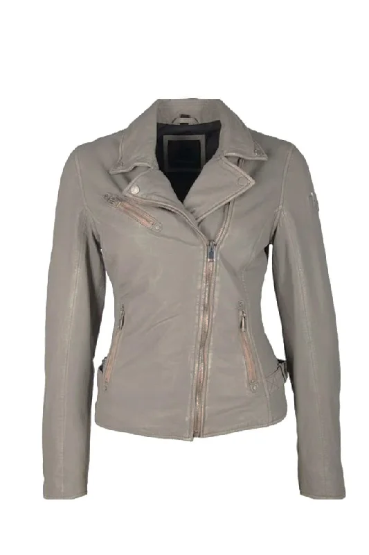 Sofia Leather Jacket - Elephant Fleece Jacket Down Jacket Feather Jacket