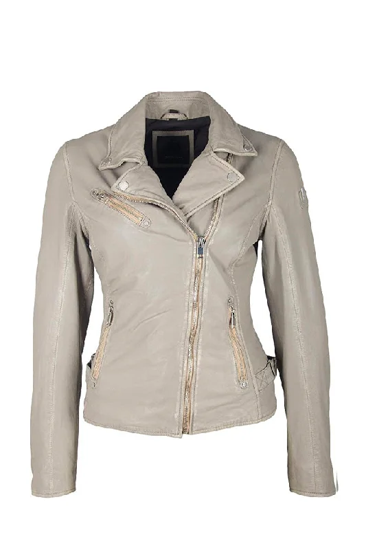 Sofia Leather Jacket - Silver Grey Satin Jacket Silk Jacket Chiffon Jacket