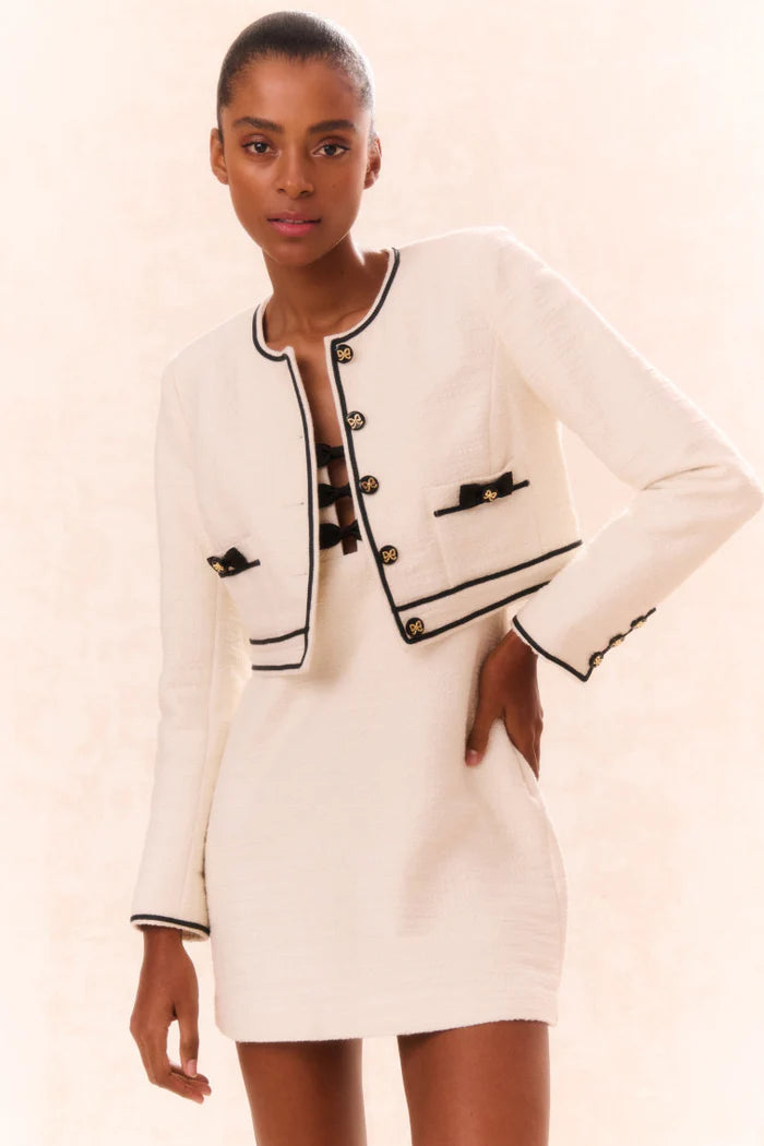 Talika Tweed Jacket - Cream Wool Jacket Cashmere Jacket Tweed Jacket