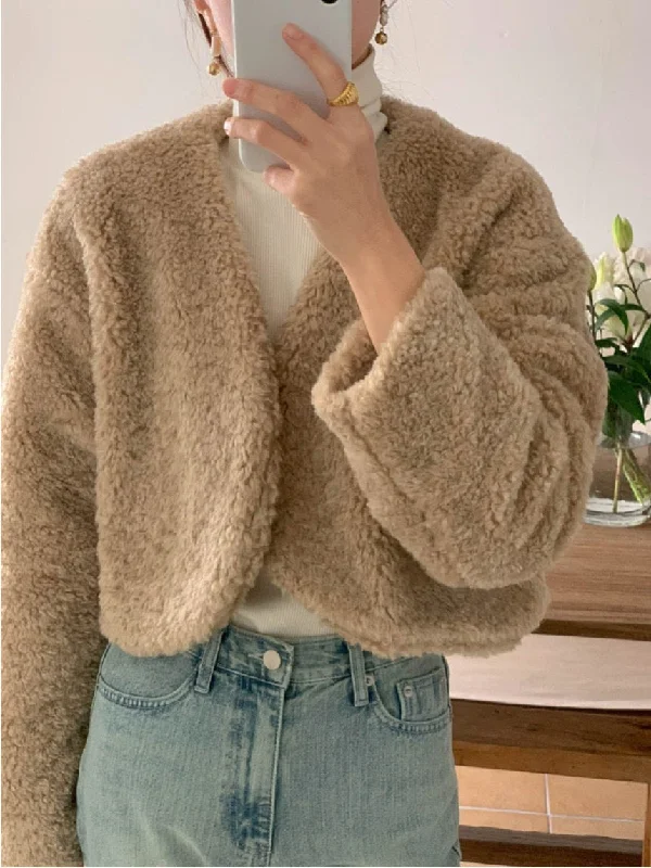 Teddy Fur Jacket Plaid Jacket Tartan Jacket Houndstooth Jacket