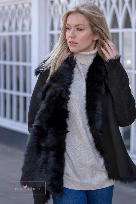 Toscana Sheepskin Jacket Notch Collar Jacket Peter Pan Collar Jacket Cowl Neck Jacket