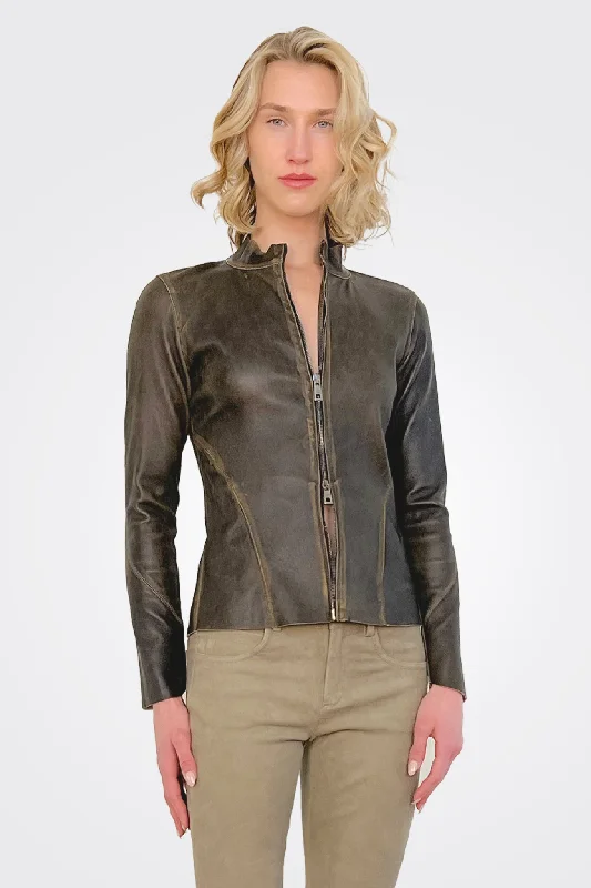 Vintage Leather Jacket - Coretex Oversized Jacket Tailored Jacket Straight Jacket