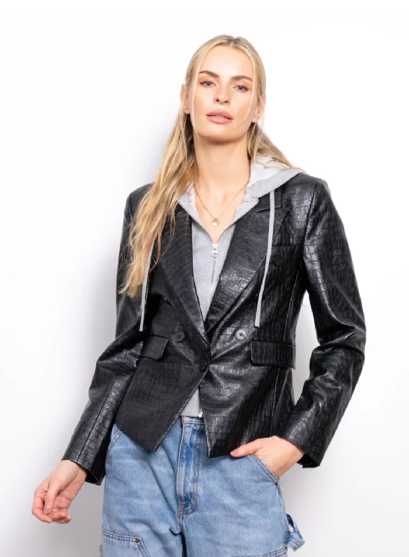 Wednesday Croc Dickey Jacket - Black Mesh Jacket Canvas Jacket Denim Jacket