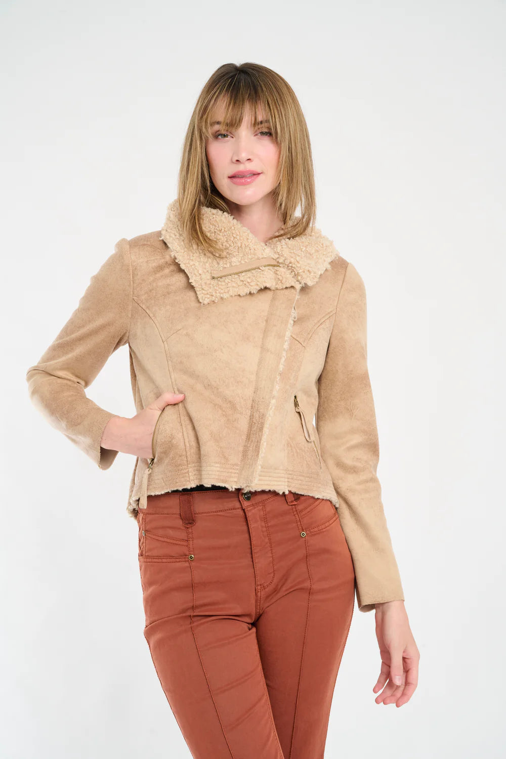 Wylder Shearling Jacket - Vanilla Bean Wool Fabric Cashmere Fabric Tweed Fabric