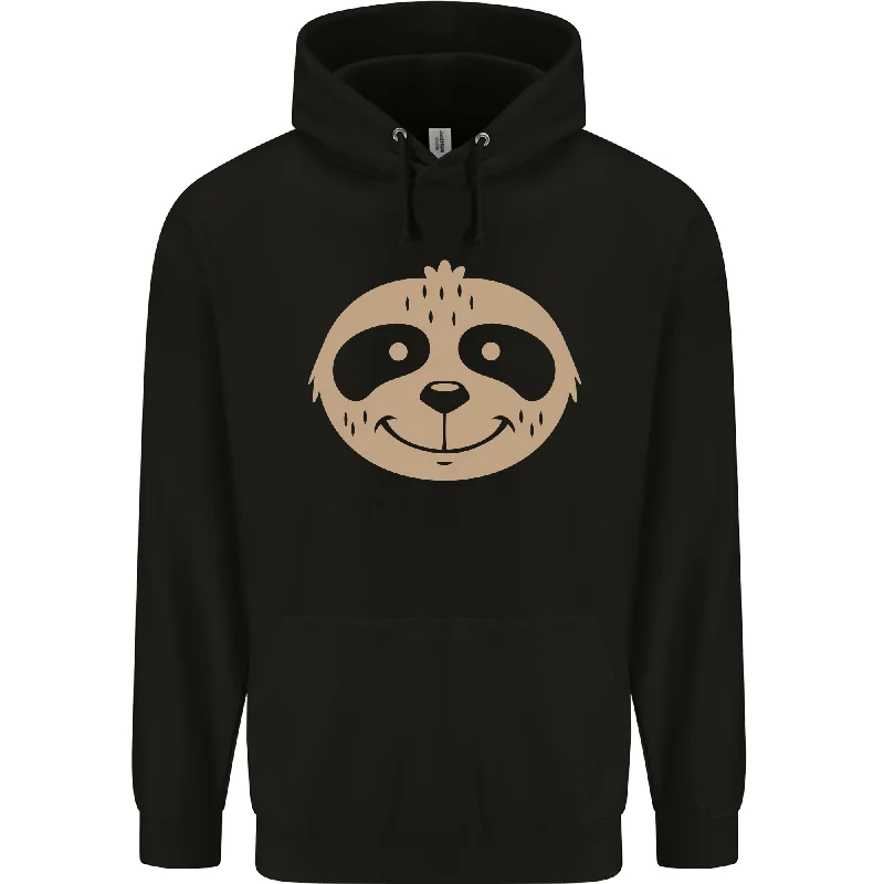 A Funny Sloth Face Mens 80% Cotton Hoodie Hoodie with Ribbed Neckline Snug Warm