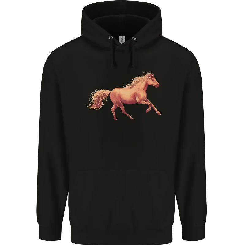 A Galloping Horse Equestrian Mens 80% Cotton Hoodie Hoodie with Toggle Buttons Decorative Unique