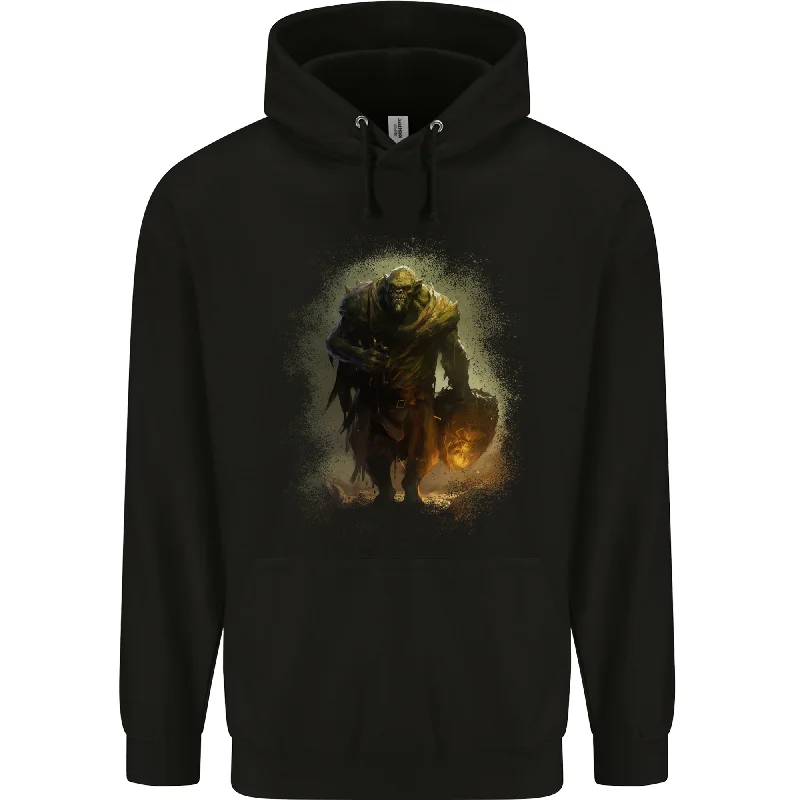 A Giant Fantasy Ork Mens 80% Cotton Hoodie Hoodie with Fur Luxurious Winter