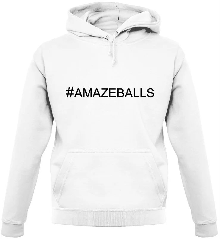 #Amazeballs (Hashtag) Unisex Hoodie Hoodie with Front Slit Layering Stylish