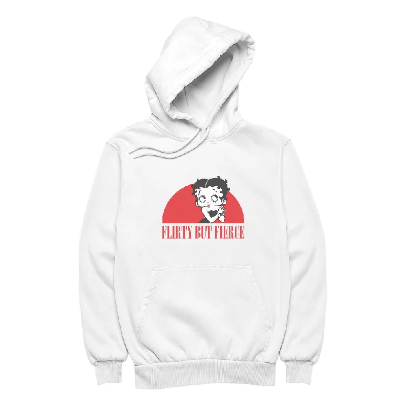 Betty Boop Confident Flirty But Fierce Women's Hooded Sweatshirt Hoodie with Stripes Bold Sporty