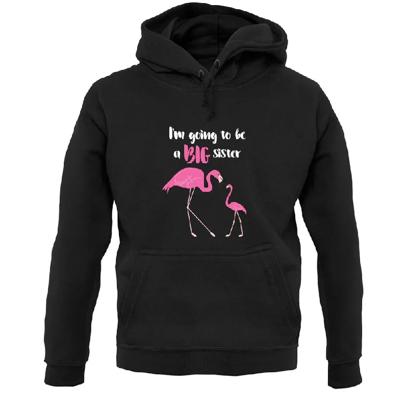 Big Sister Flamingo Unisex Hoodie Hoodie with Drawcord Adjustable Secure