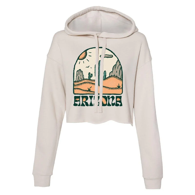 Cactus Arizona Cropped Hoodie Hoodie with Elastic Cuffs Stretchable Comfortable