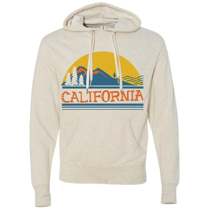 California Mountains Hoodie Hoodie with Hem Fringe Bohemian Relaxed