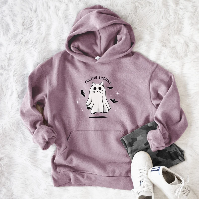 Vibrant Feline Spooky  - Bodega Midweight Hoodie Hoodie with Puffed Sleeves Voluminous Trendy