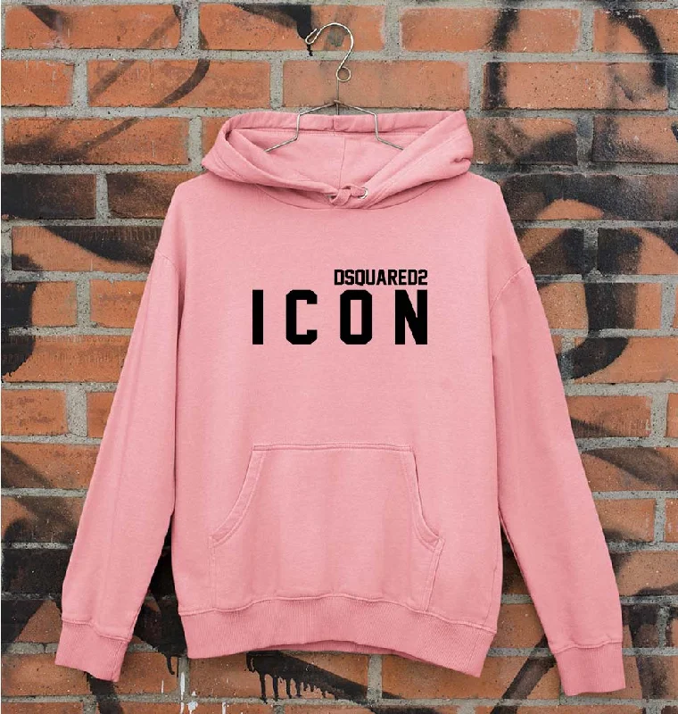 DSQUARED - ICON Unisex Hoodie for Men/Women Hooded Sweatshirt Casual Wear Street Style