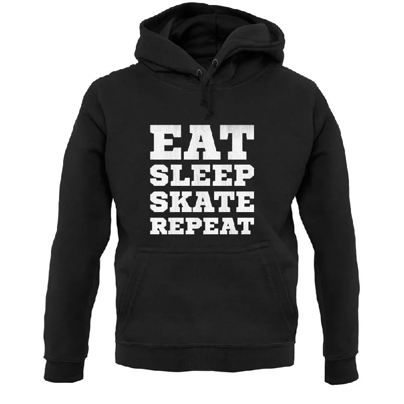 Eat Sleep Skate Repeat Unisex Hoodie Hoodie with Batwing Sleeves Loose Dramatic