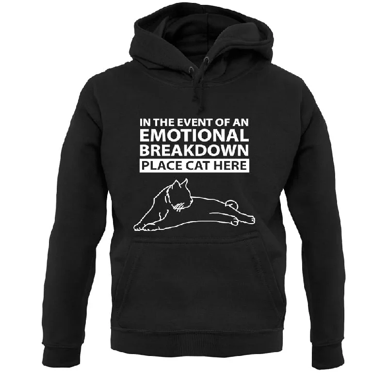 Emotional Breadown Place Cat Here Unisex Hoodie Hoodie with Color Block Contrast Stylish