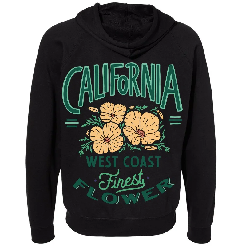 Finest Poppies Raglan Zipper Hoodie Hoodie with Full-Zip Functional Layering