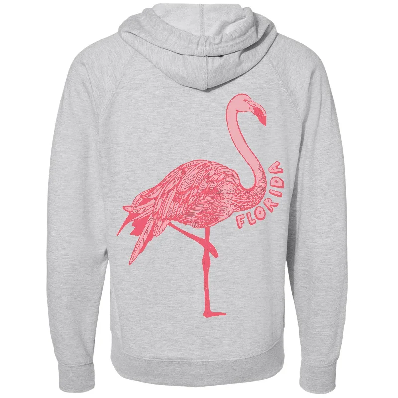 Flamingo Florida Raglan Zipper Hoodie Hoodie with Pocket Utility Practical