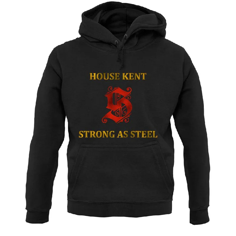 House Kent, Strong As Steel Unisex Hoodie Hoodie with Exposed Zipper Edgy Industrial