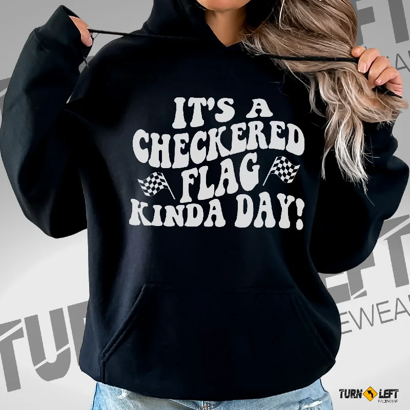 It's A Checkered Flag Kinda Day Unisex Heavy Blend Hooded Sweatshirt Hoodie with Thumb Holes Functional Cozy It's A Checkered Flag Kinda Day Unisex Heavy Blend Hooded Sweatshirt Hoodie with Thumb Holes Functional Cozy