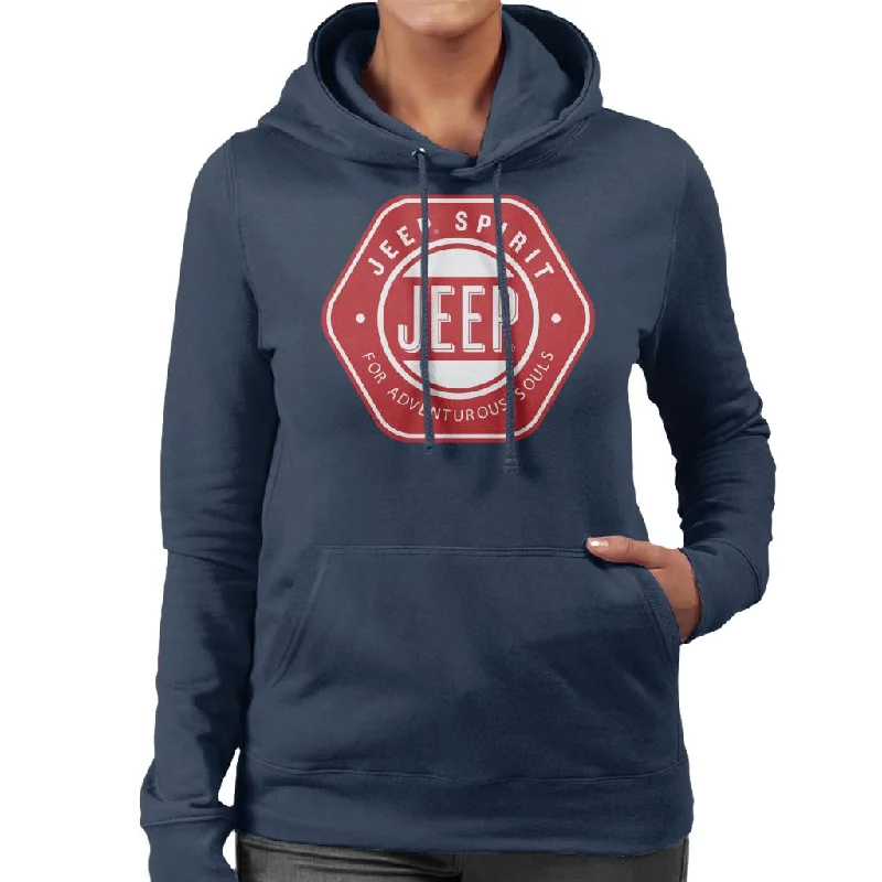 Jeep Spirit For Adventurous Souls Women's Hooded Sweatshirt Hoodie with Drawstring Waist Adjustable Fitted