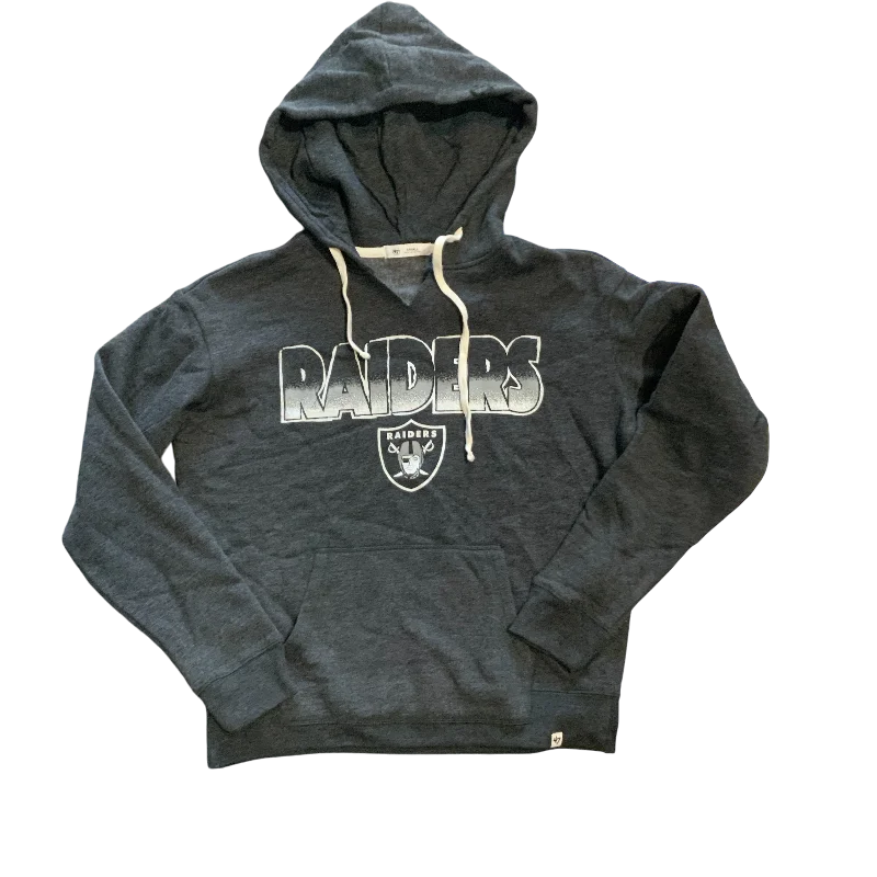 Las Vegas Raiders Women's Cropped Hooded Fleece Sweatshirt Hoodie with Hem Contrast Bold Stylish