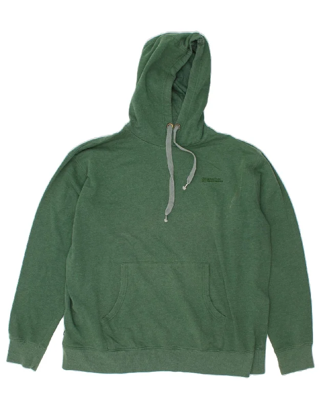 MOUNTAIN WAREHOUSE Mens Hoodie Jumper 2XL Green Cotton Hoodie with Hem Lace Feminine Delicate