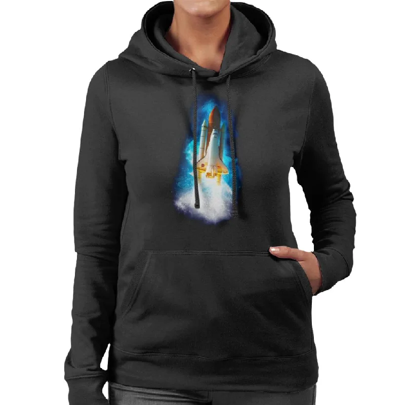 NASA Atlantis Launch Stellar Effect Women's Hooded Sweatshirt Graphic Hoodie Design Print