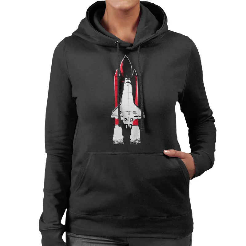 NASA Atlantis Shuttle Launch Women's Hooded Sweatshirt Hoodie with Drawcord Adjustable Secure