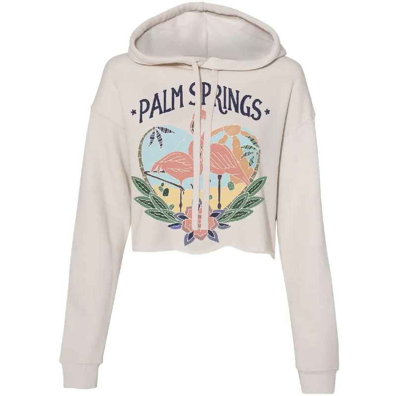 Palm Springs Cropped Hoodie Hoodie with High Neck Warm Protective