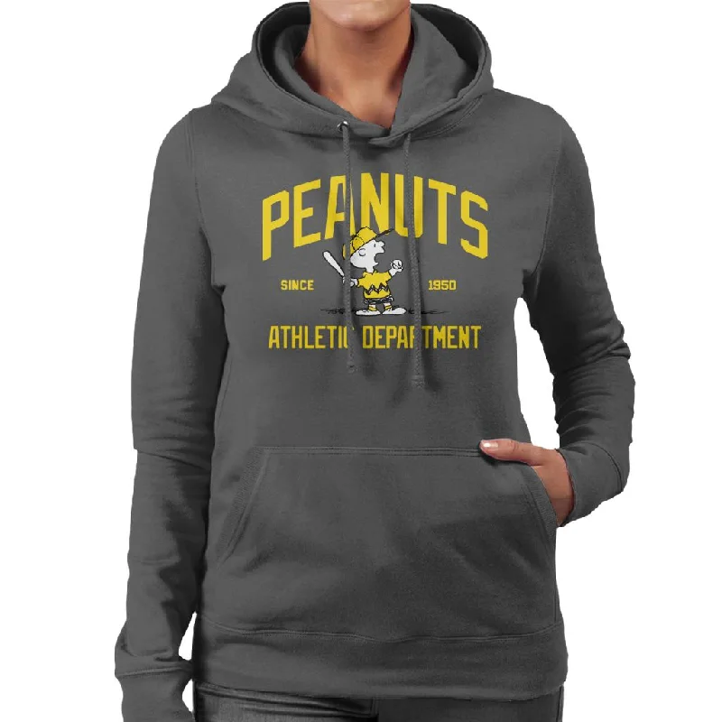 Peanuts Athletic Department Charlie Brown Women's Hooded Sweatshirt Hoodie with Lining Warm Insulated