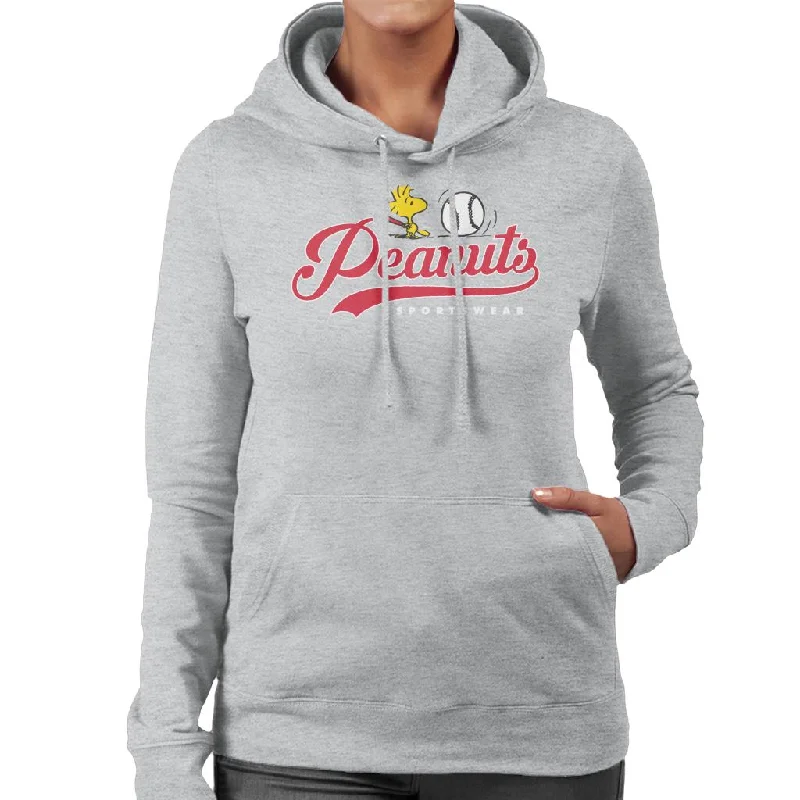 Peanuts Baseball Woodstock Women's Hooded Sweatshirt Hoodie with Lace Feminine Delicate