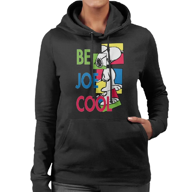 Peanuts Snoopy Be Joe Cool Women's Hooded Sweatshirt Hoodie with Emblem Brand Identity