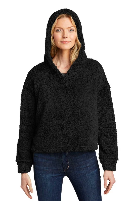 Port Authority L132 Ladies Cozy Fleece Hoodie - Black Hoodie with Crew Neck Simple Timeless