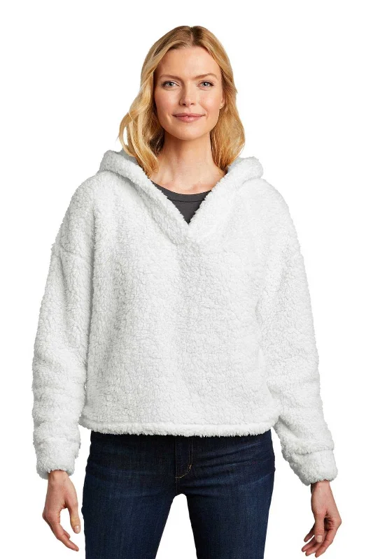 Port Authority L132 Ladies Cozy Fleece Hoodie - Marshmallow Hoodie with Zipper Placket Modern Functional