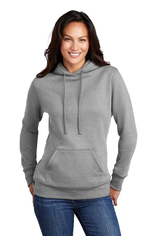 Port & Company LPC78H Ladies Core Fleece Pullover Hooded Sweatshirt - Athletic Heather Hoodie with Turtle Neck Cozy Winter