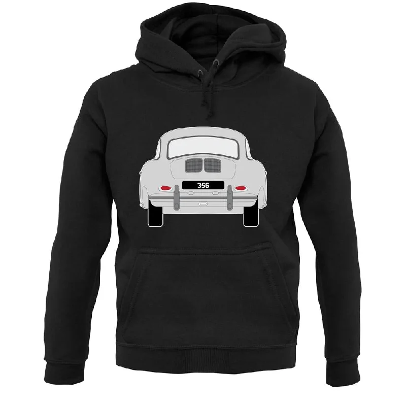 Rear View 356 Silver Unisex Hoodie Hoodie with Cropped Fit Short Trendy
