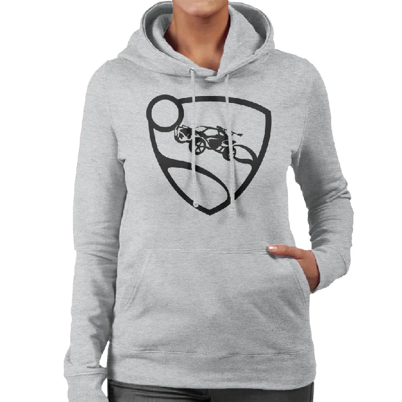 Rocket League Black Logo Women's Hooded Sweatshirt Hoodie Jacket Zipper Layering