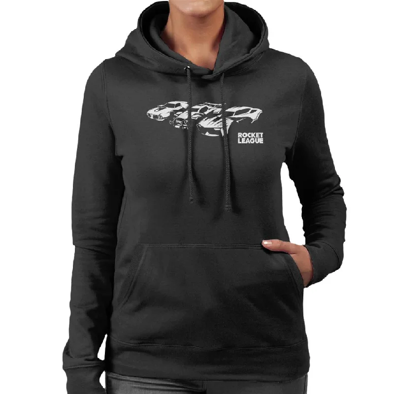 Rocket League Legacy Cars Women's Hooded Sweatshirt Hoodie with Hem Contrast Bold Stylish