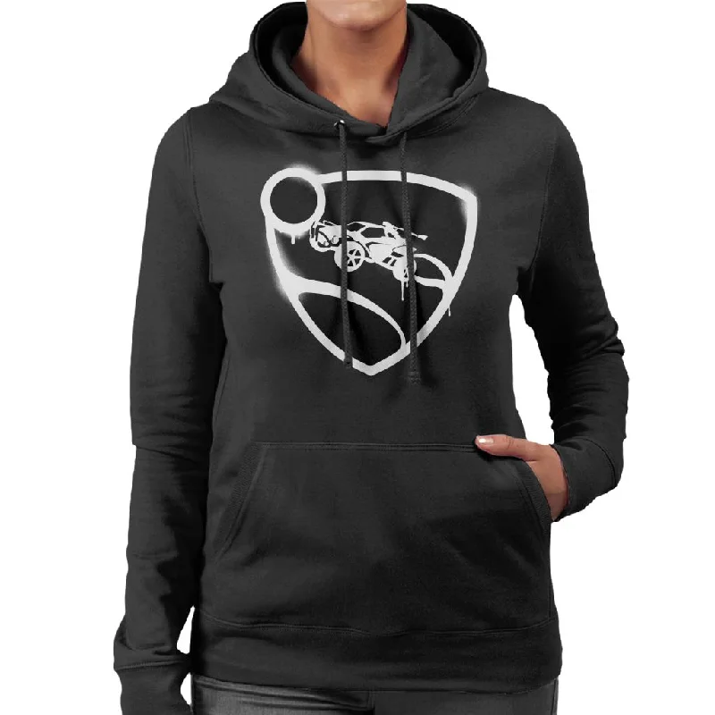 Rocket League Spray Painted Logo Women's Hooded Sweatshirt Hoodie with Batwing Sleeves Loose Dramatic